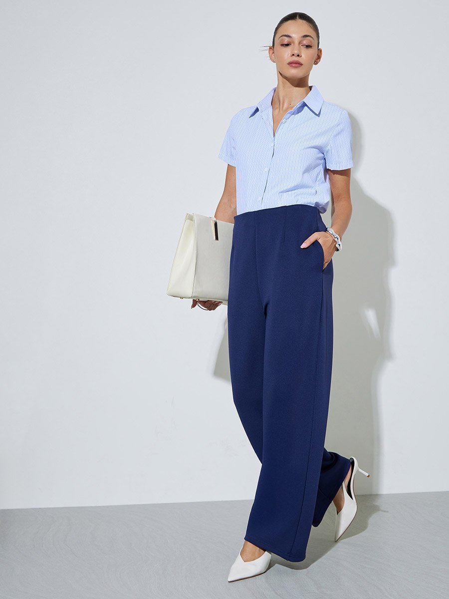 Navy Blue Super Stretch Scuba Pants