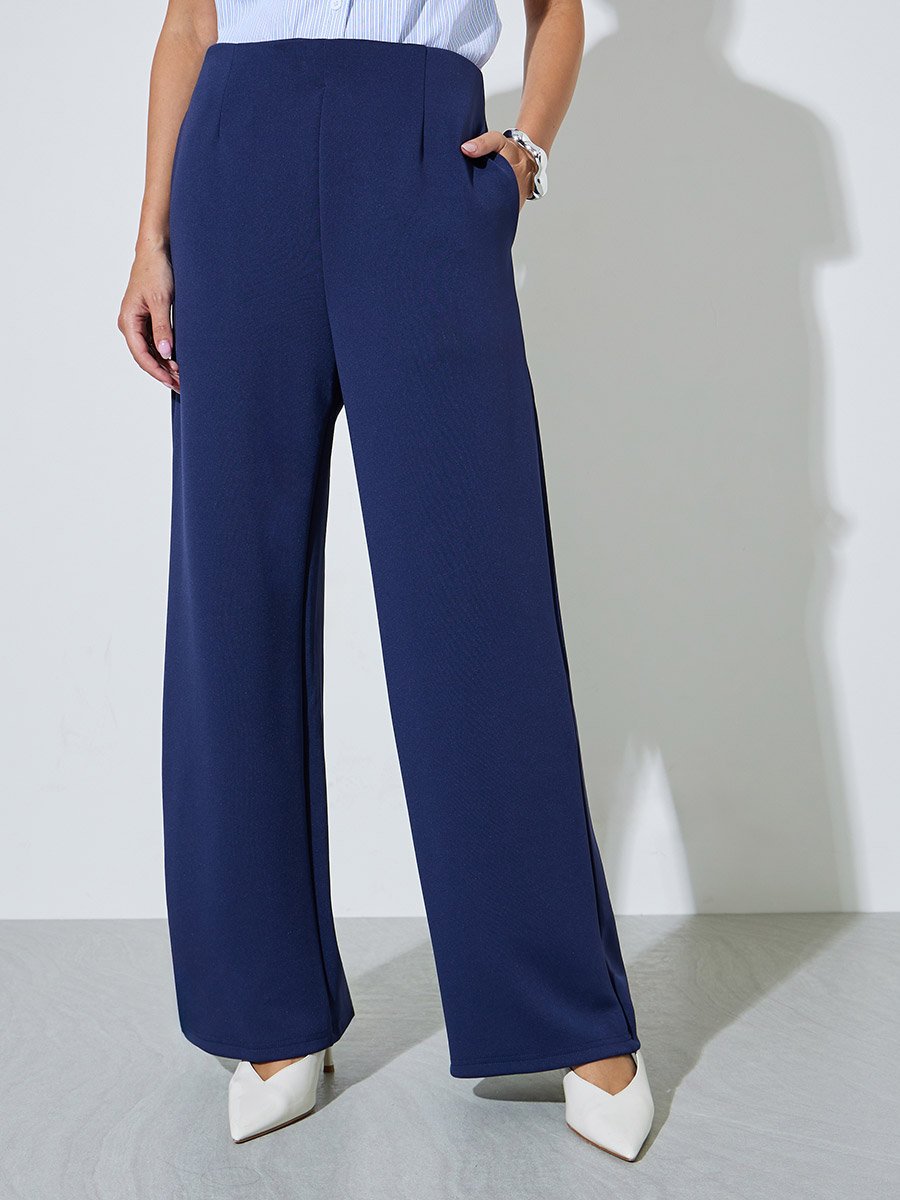 Navy Blue Super Stretch Scuba Pants