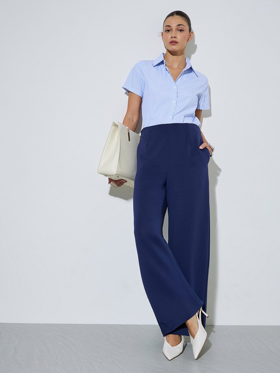 Navy Blue Super Stretch Scuba Pants