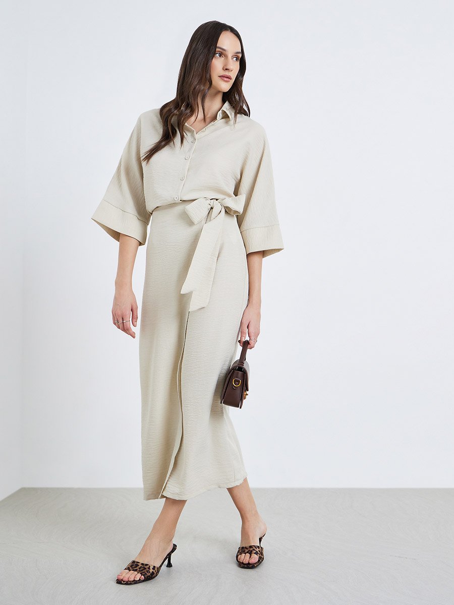 Women Off White Wrap Maxi Skirt For Women at Bahrain | Styli