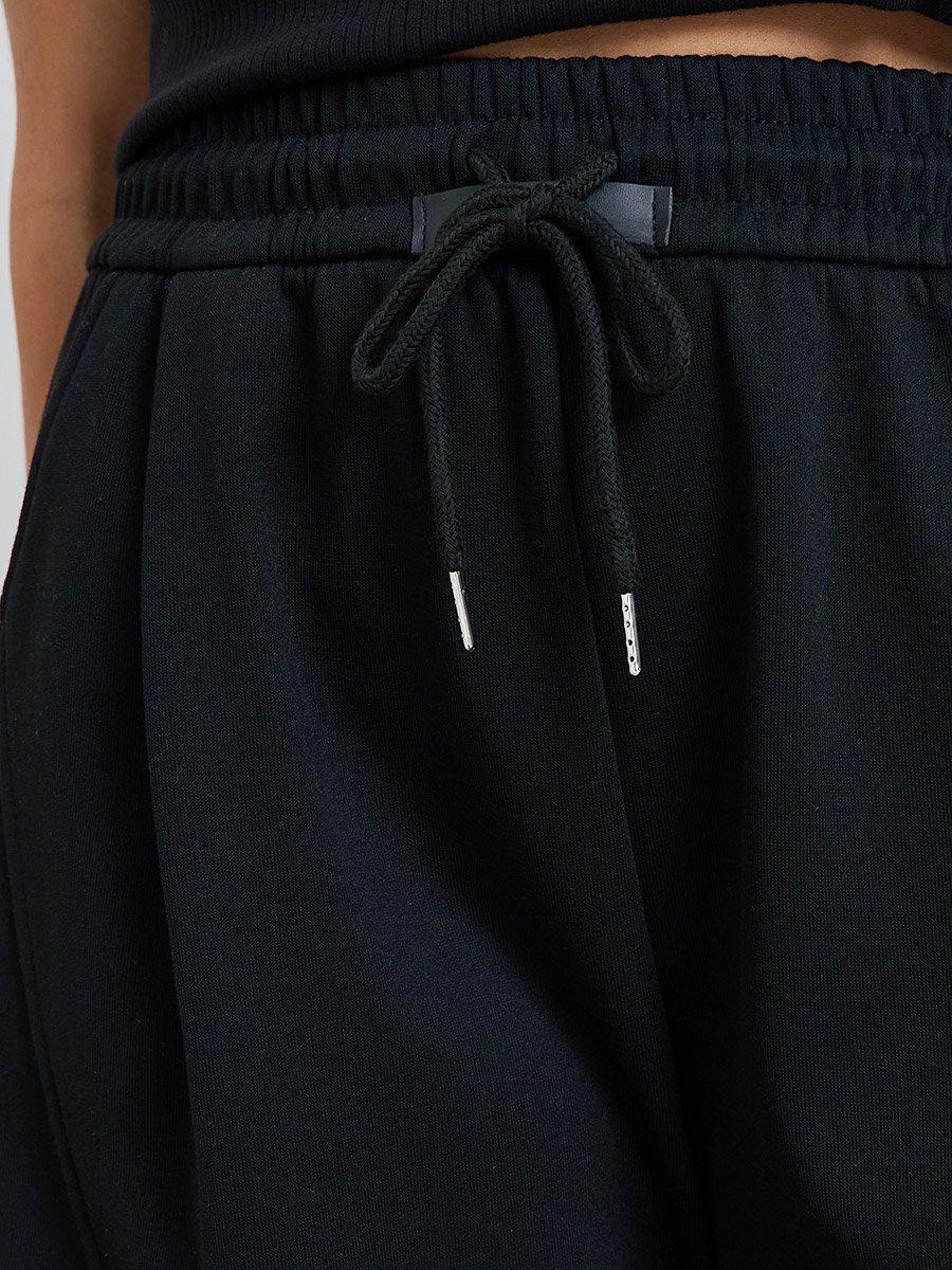 Women Black High-Rise Relaxed Fit Joggers