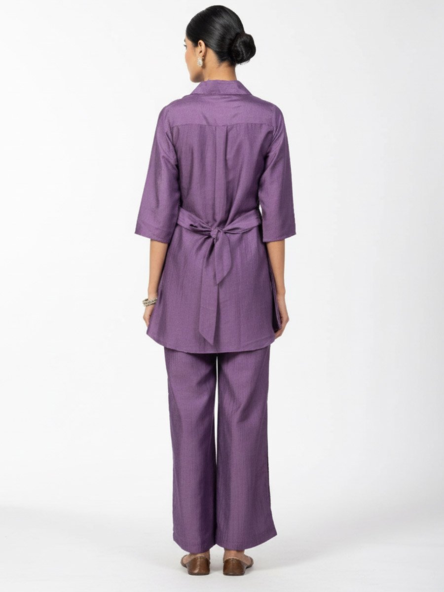 Women Embroidered Shirt and Wide Leg Trousers Co-ords
