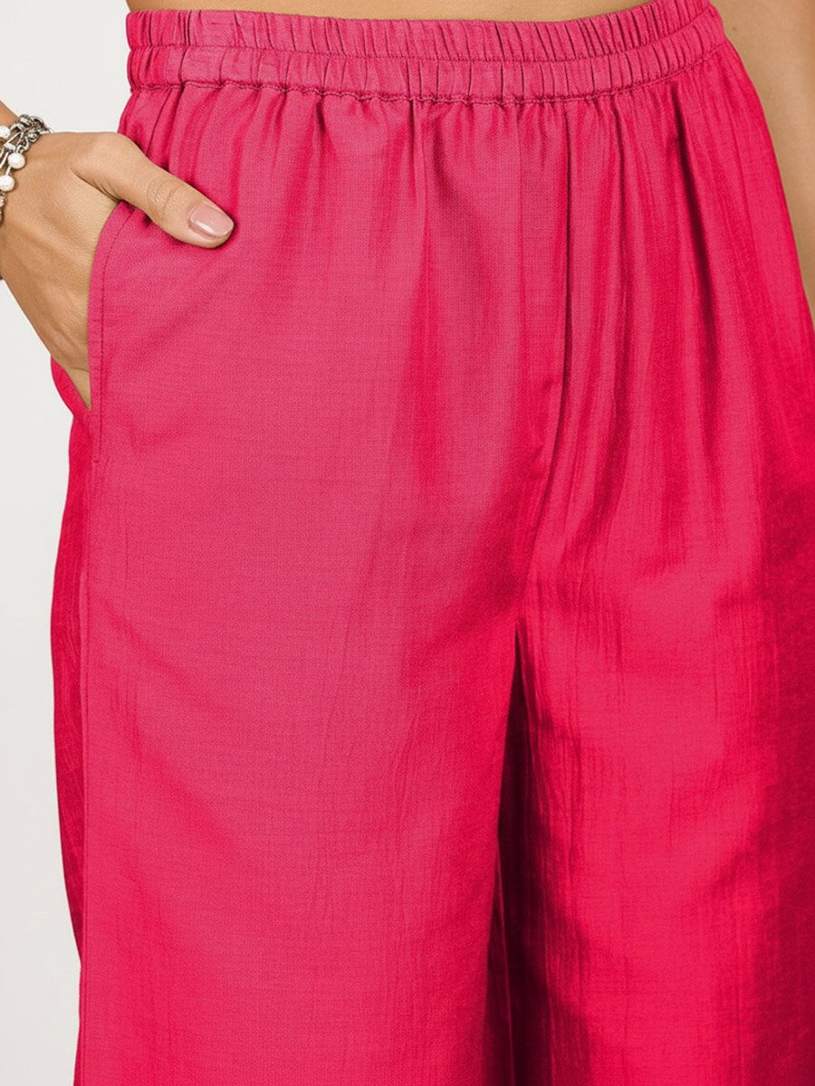 Women Flower Embroidery Shirt and Pants Co-Ords