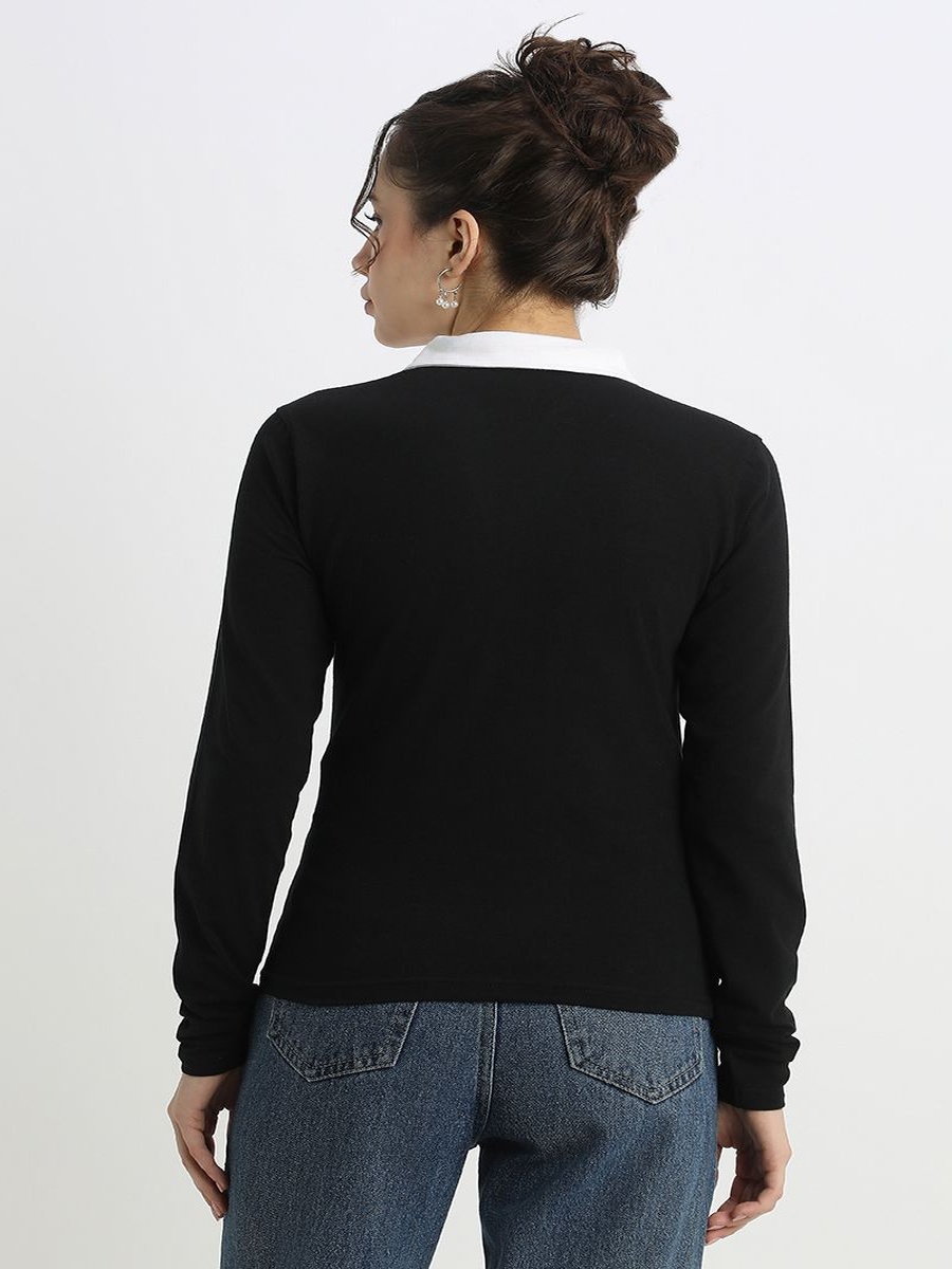 Womens Casual Long Sleeve T-Shirt Front Print, Side Drawstrings