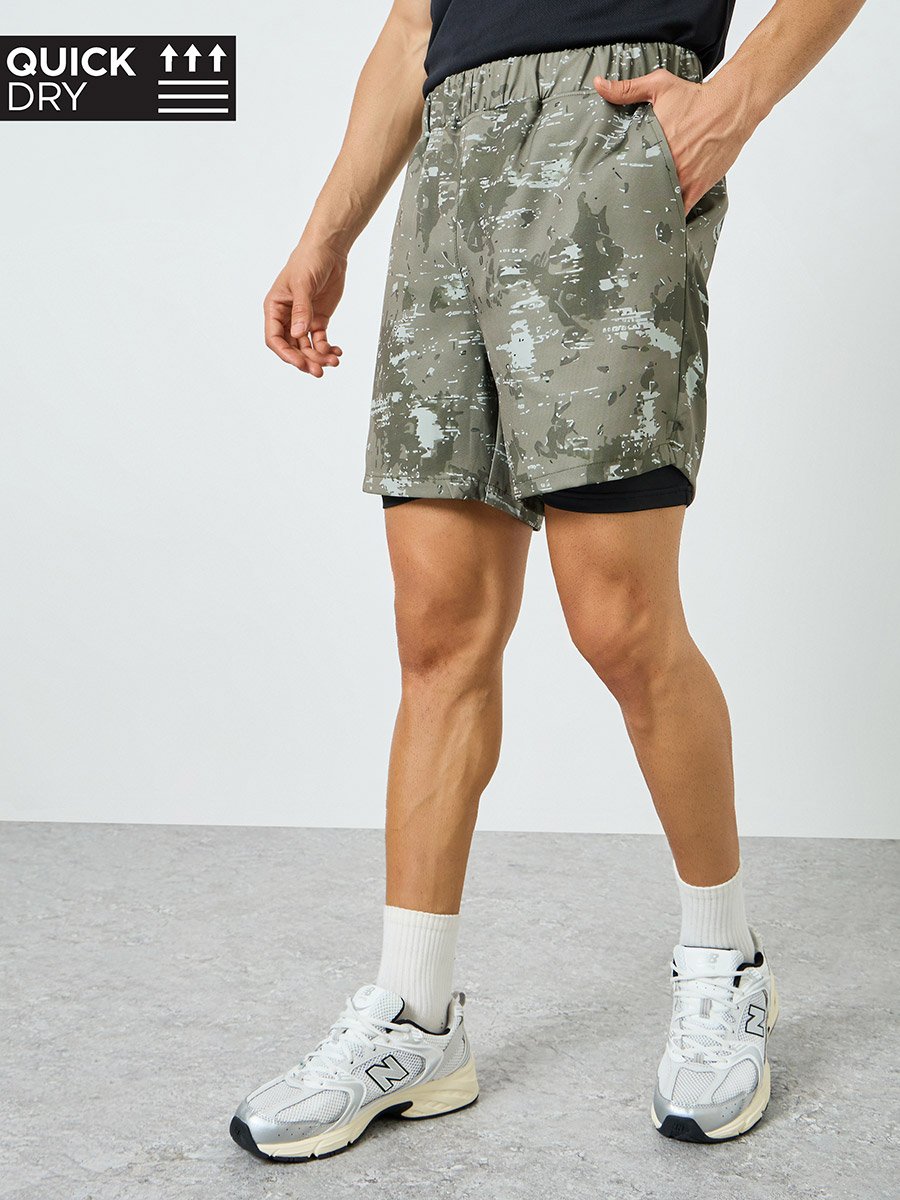 Men Regular Camo Running Shorts