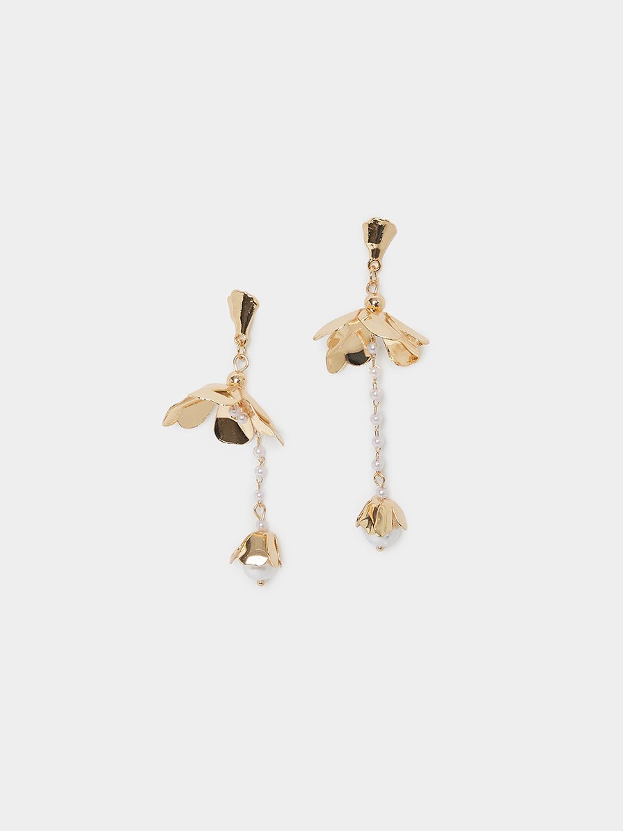 Pack of 3 - Flower and Pearl Dangle Earrings