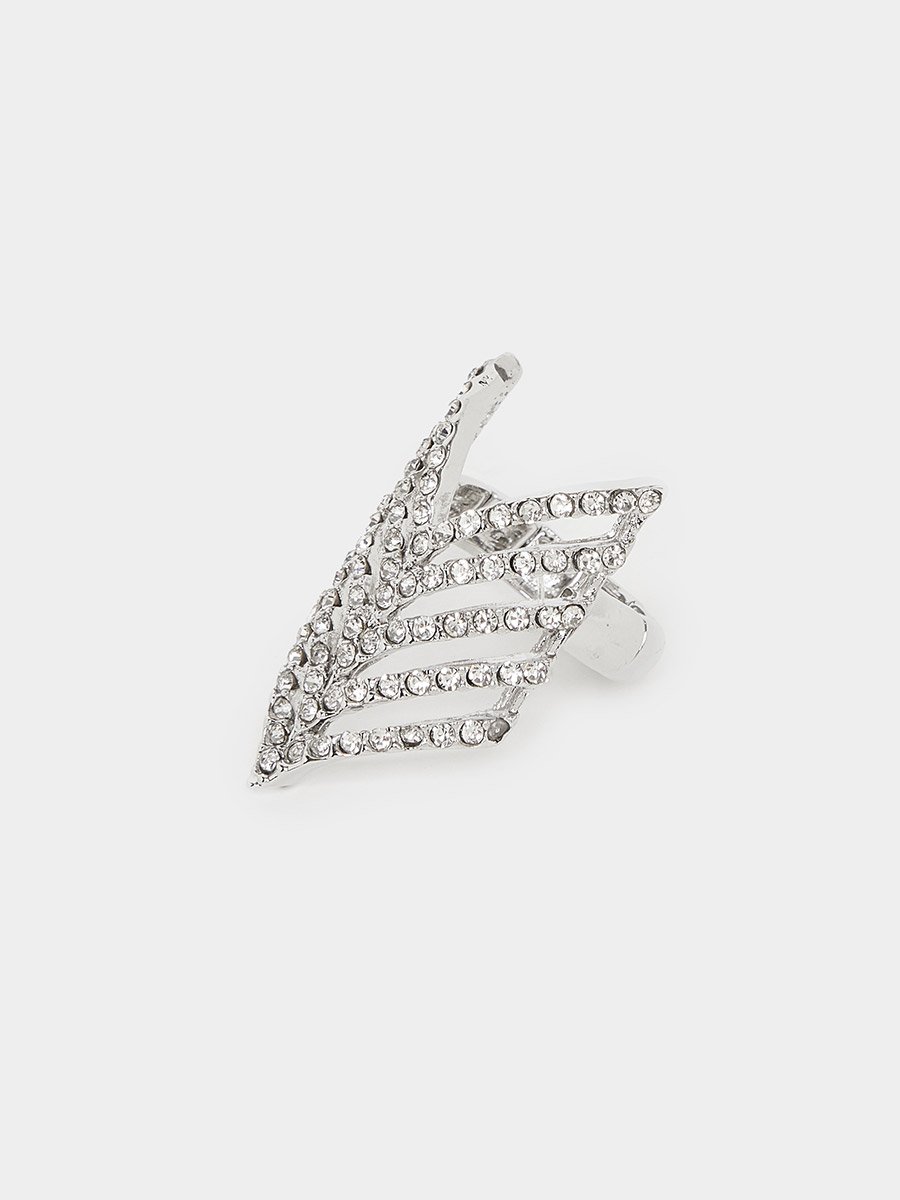 Statement Silver Crystal Ring