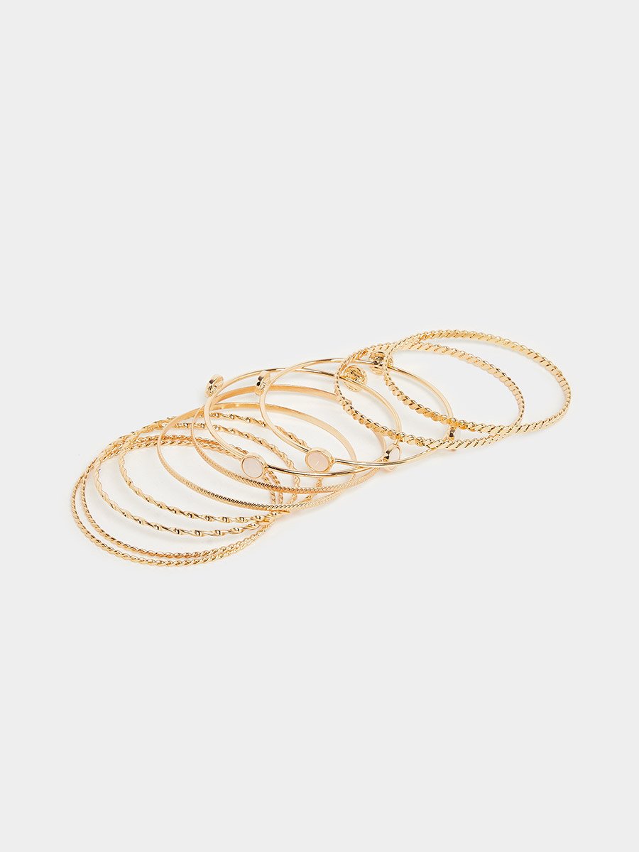 Pack of 8 - Gold Bangle Bracelet