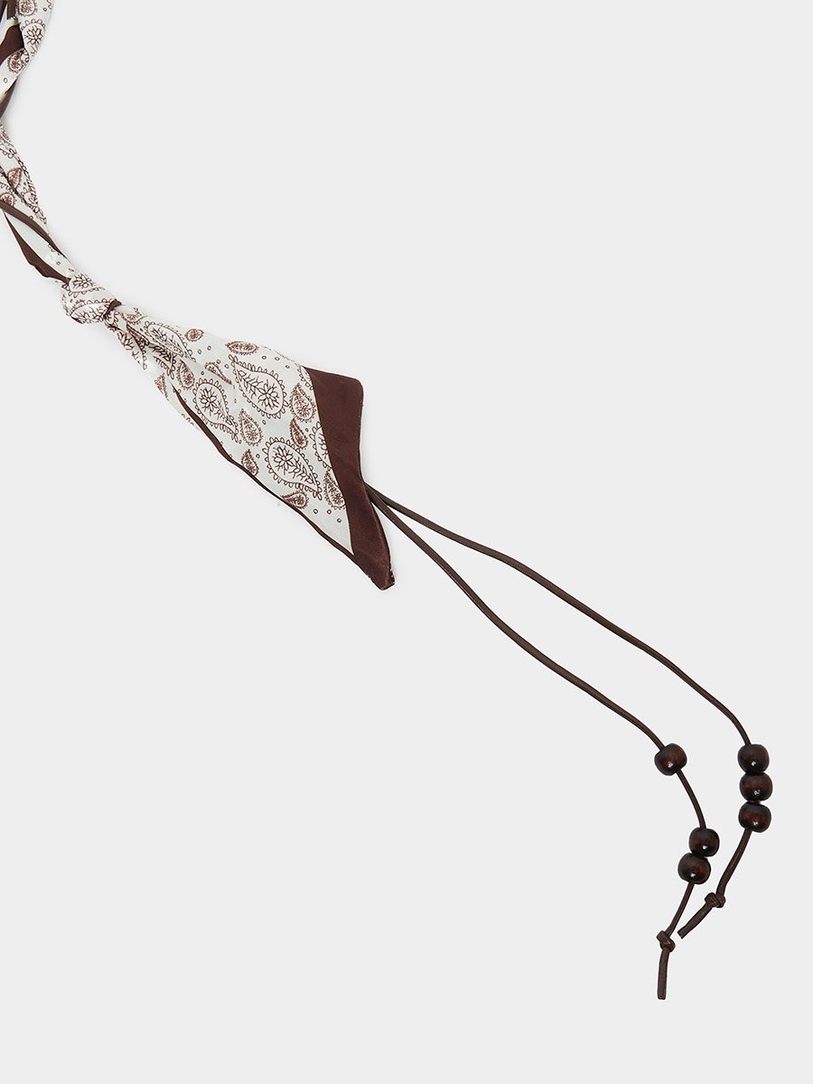 Brown Paisley Print Scarf Belt