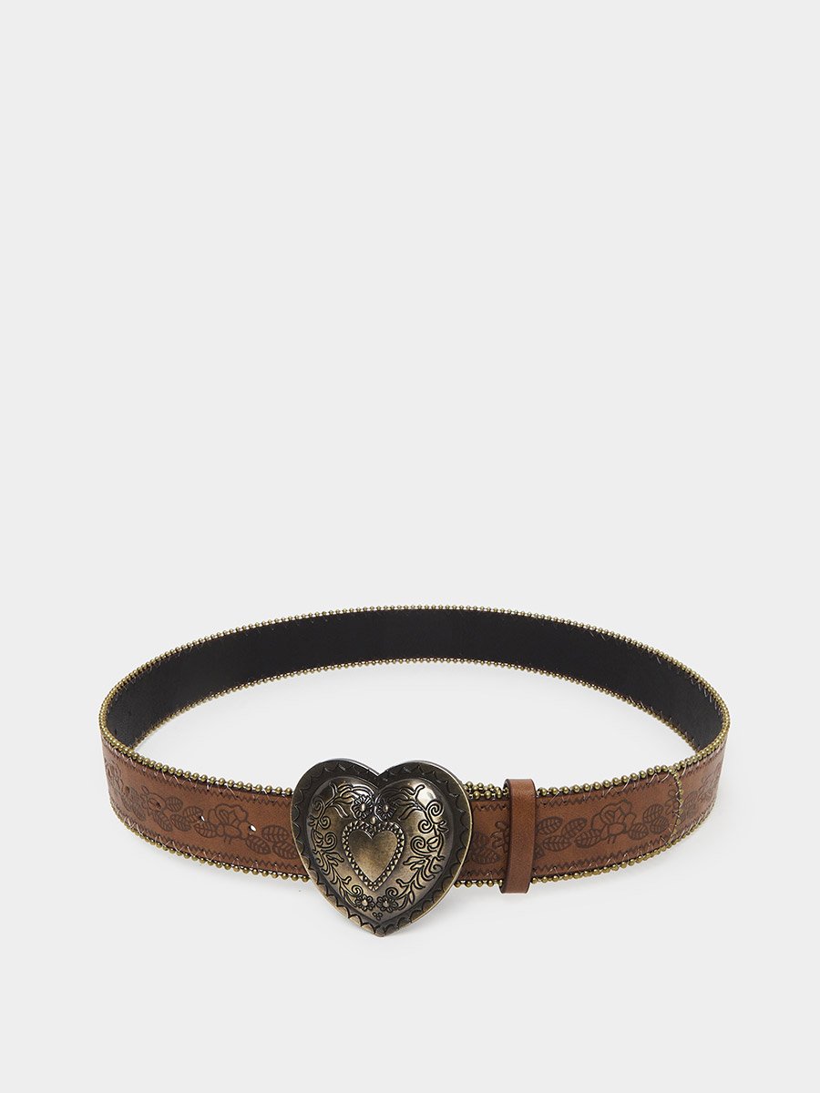 Women Western Heart Buckle Belt