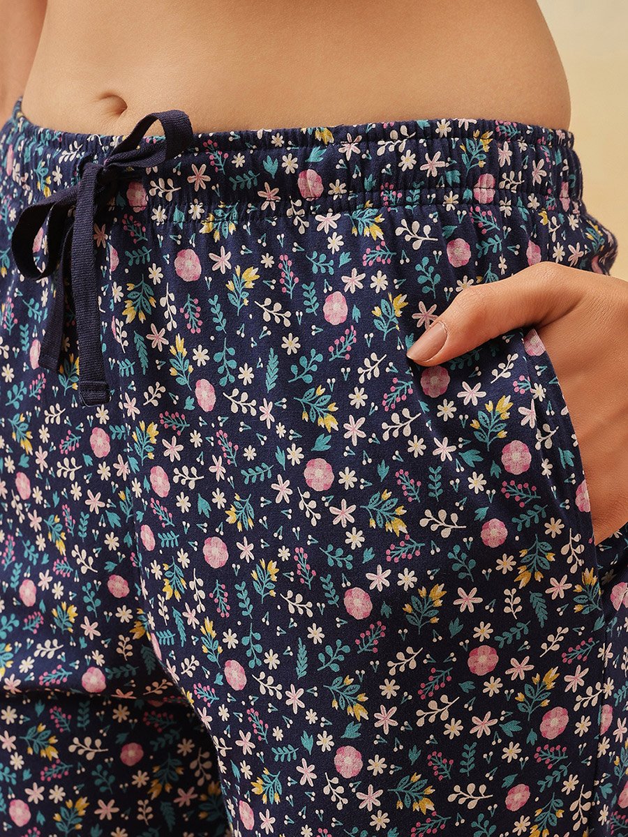 Cotton Floral Print T-Shirt and Pyjama Set
