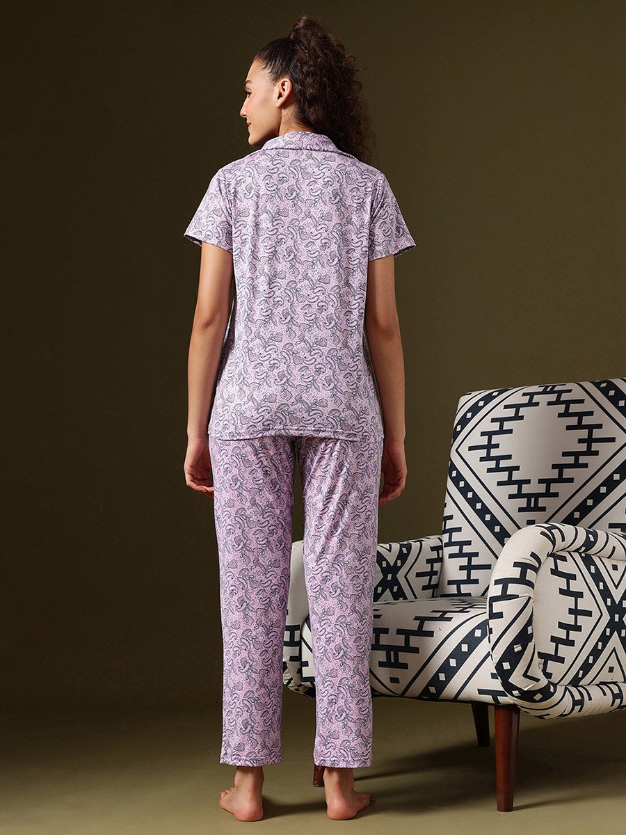 Paisley Print Shirt and Pyjama Set