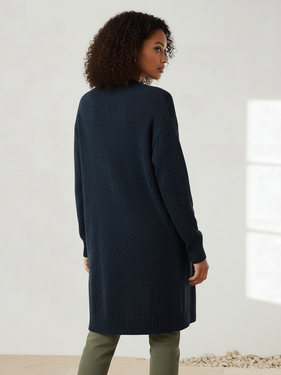 Longline Open Front Chenille Cardigan