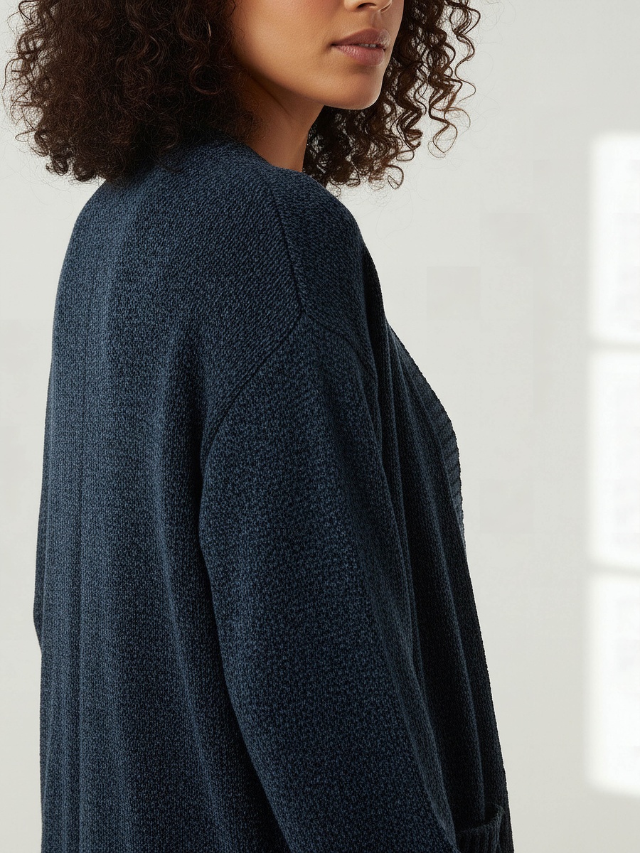 Longline Open Front Chenille Cardigan