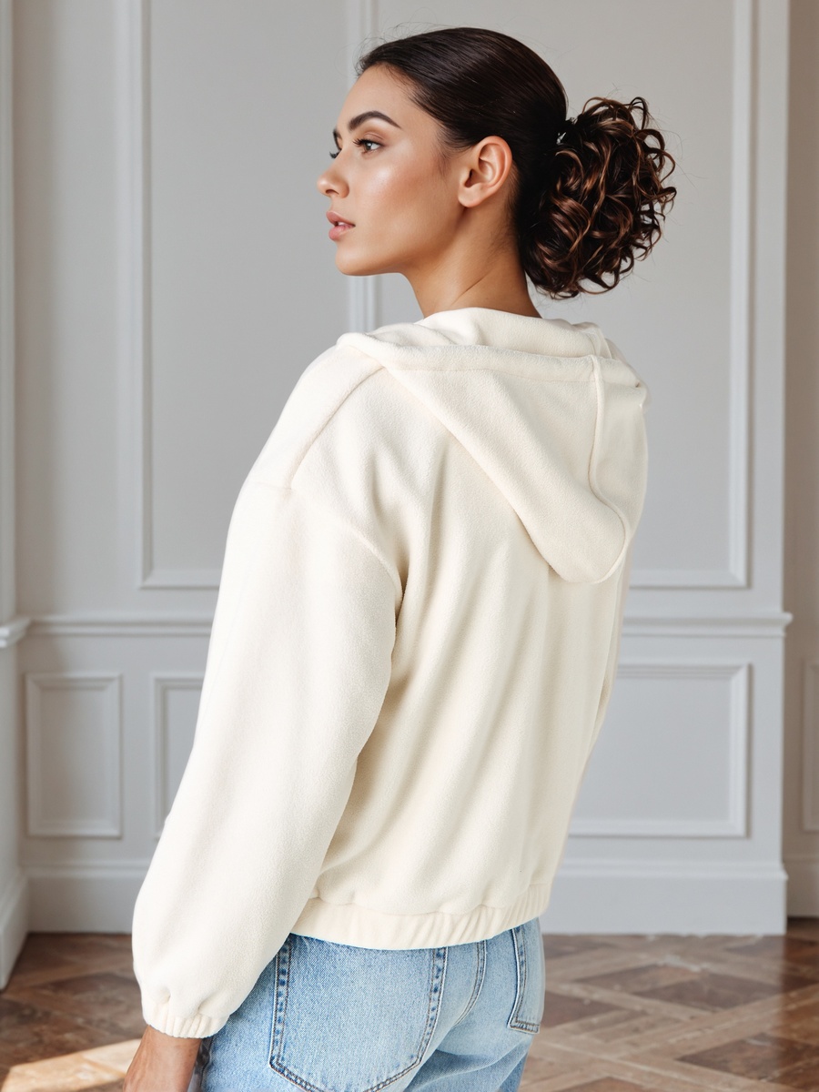 Polyester Fleece Jacket with Hood