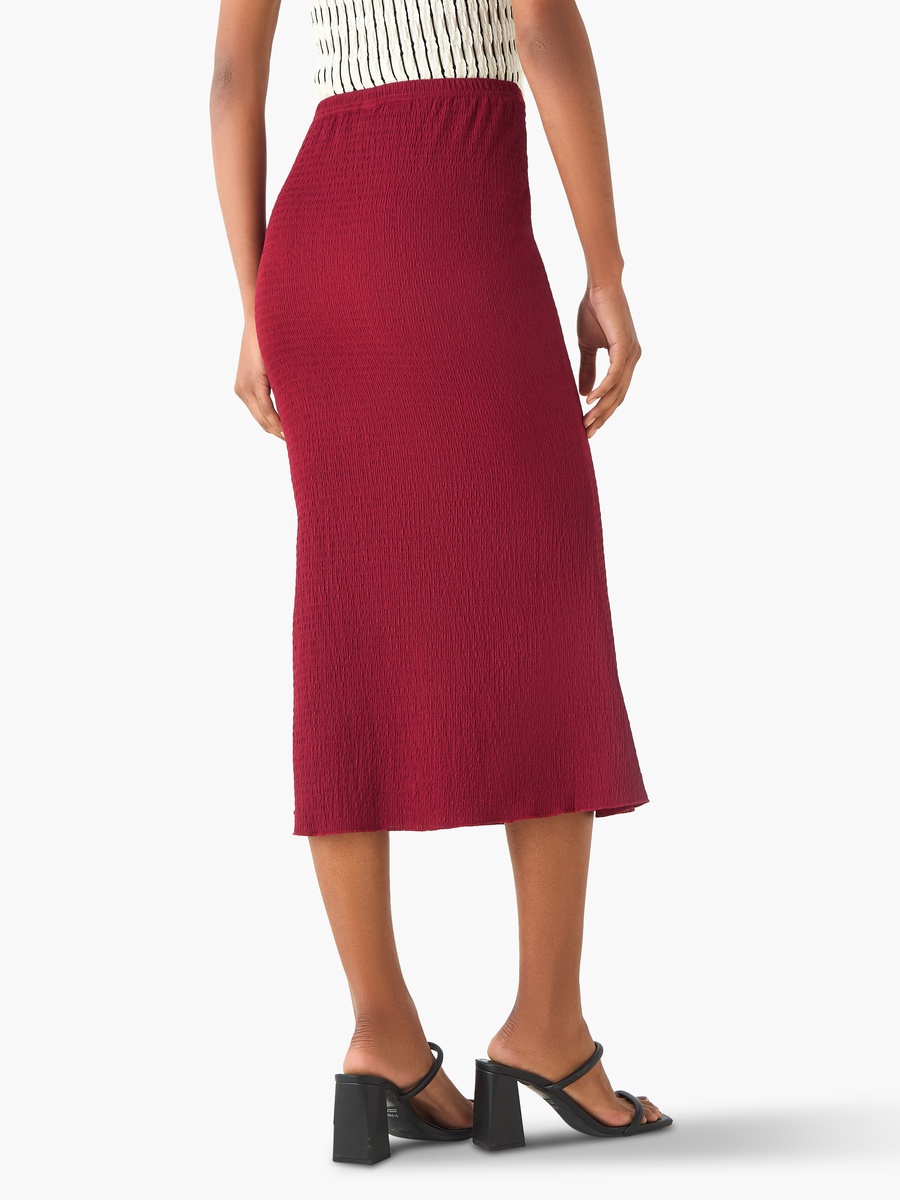 Midi A-Line Textured Skirt