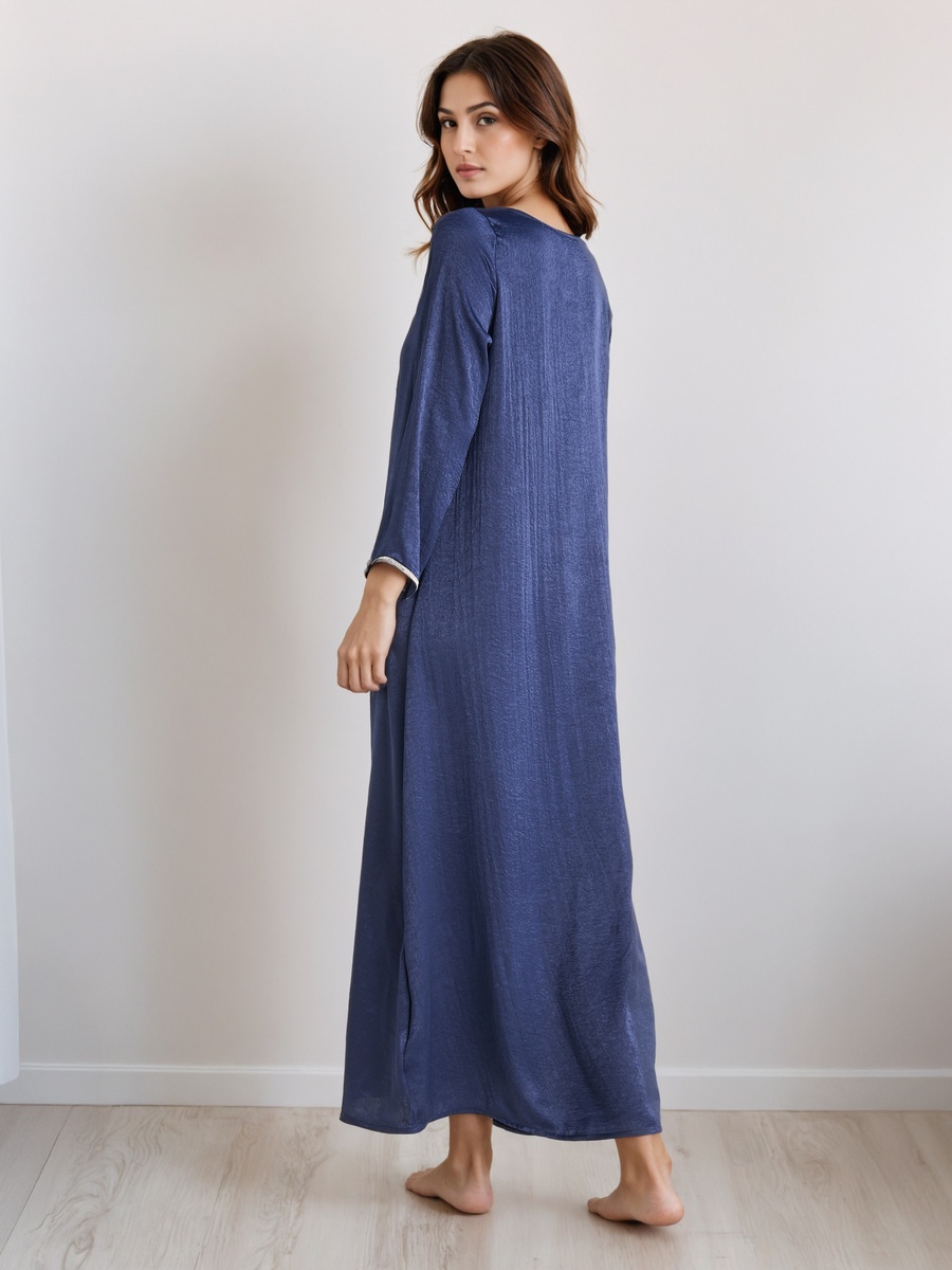polyester night dress Polyester Night Dress with V Neck For Default Category at Kuwait