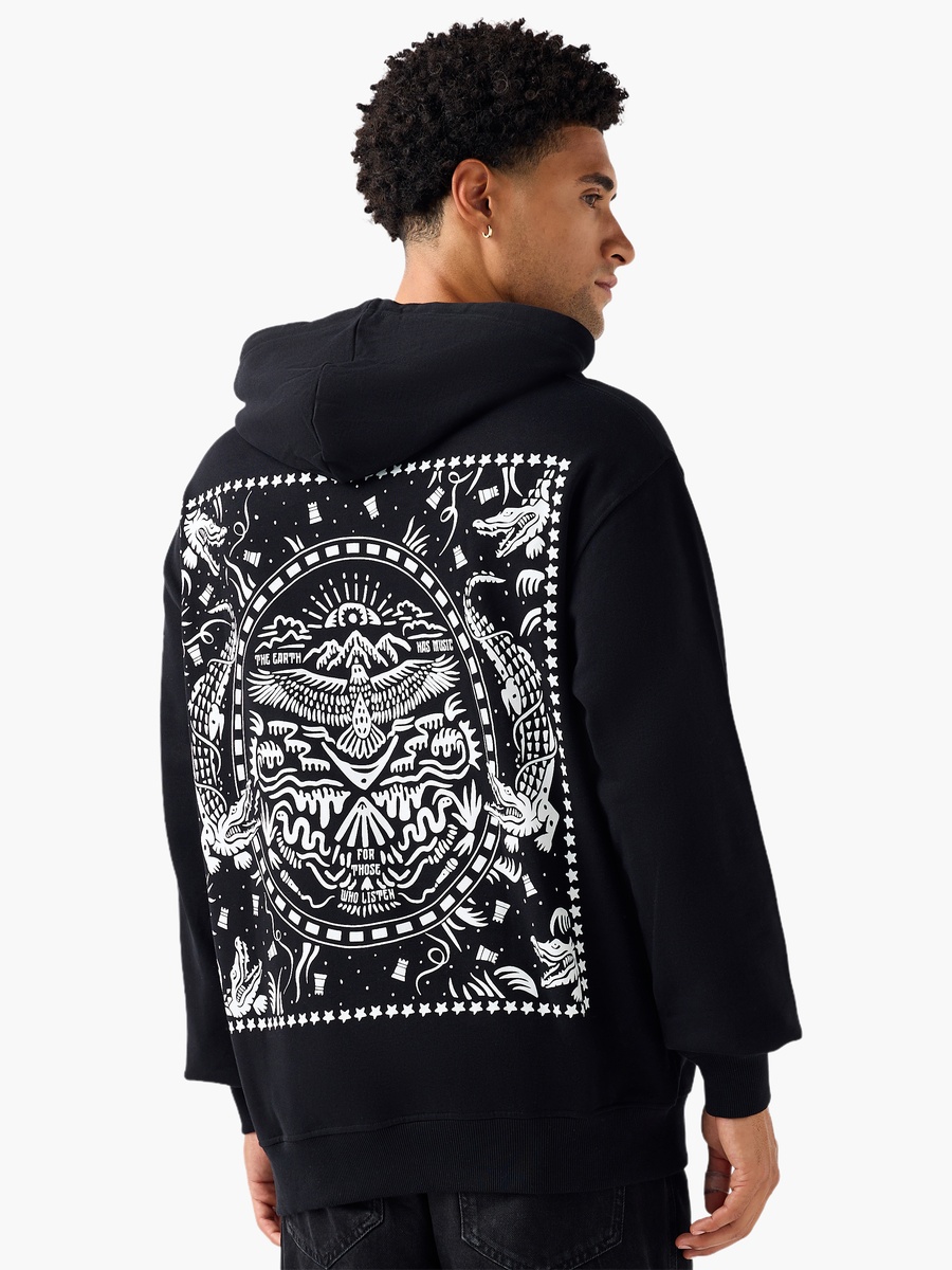 Men Oversized Printed Hoodie