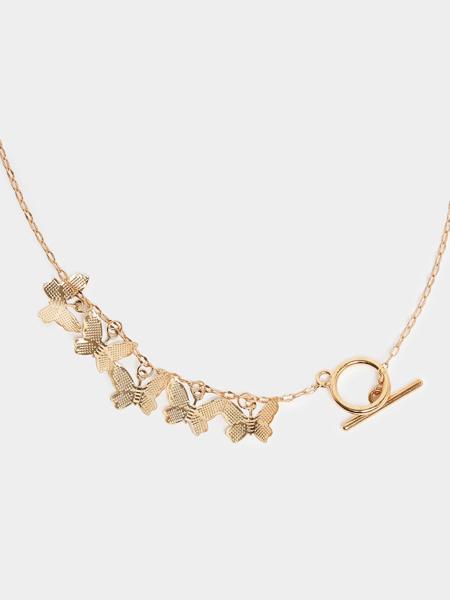 Gold Butterfly Pendant Necklace