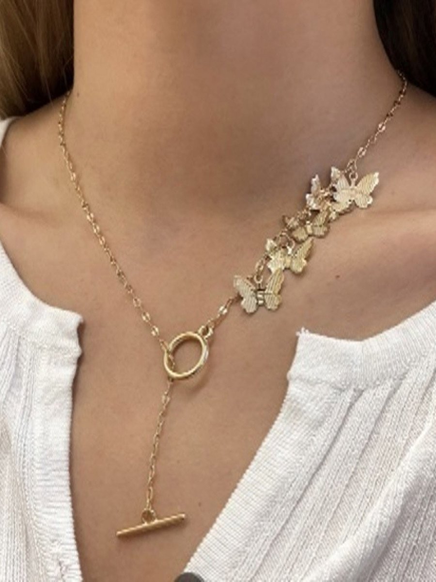 Gold Butterfly Pendant Necklace
