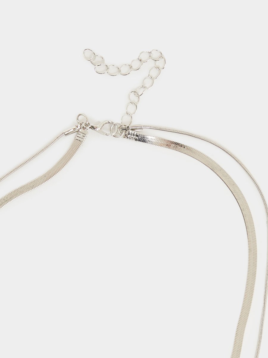 Dual-Tone Layered Chain Necklace Set
