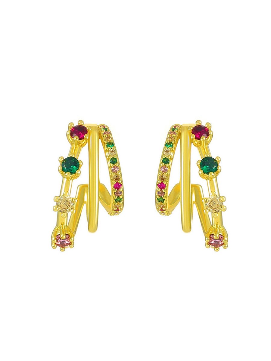 Multi-Turn Inlaid Zirconia Earrings