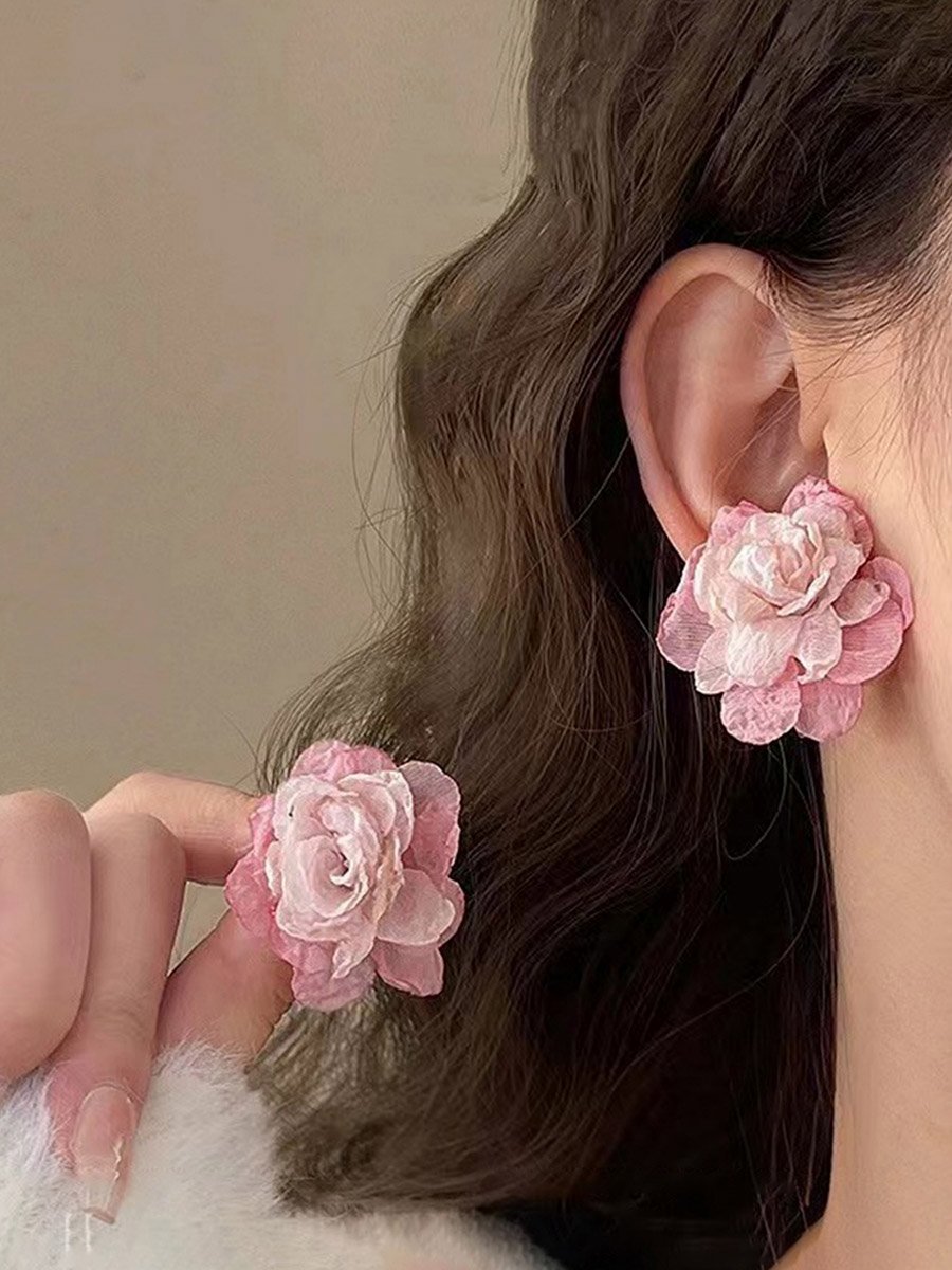 Lace 3D Flower Earrings