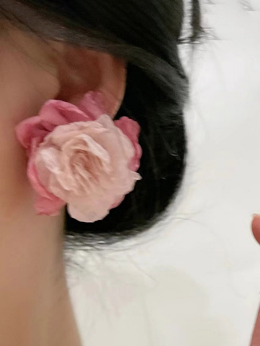 Lace 3D Flower Earrings