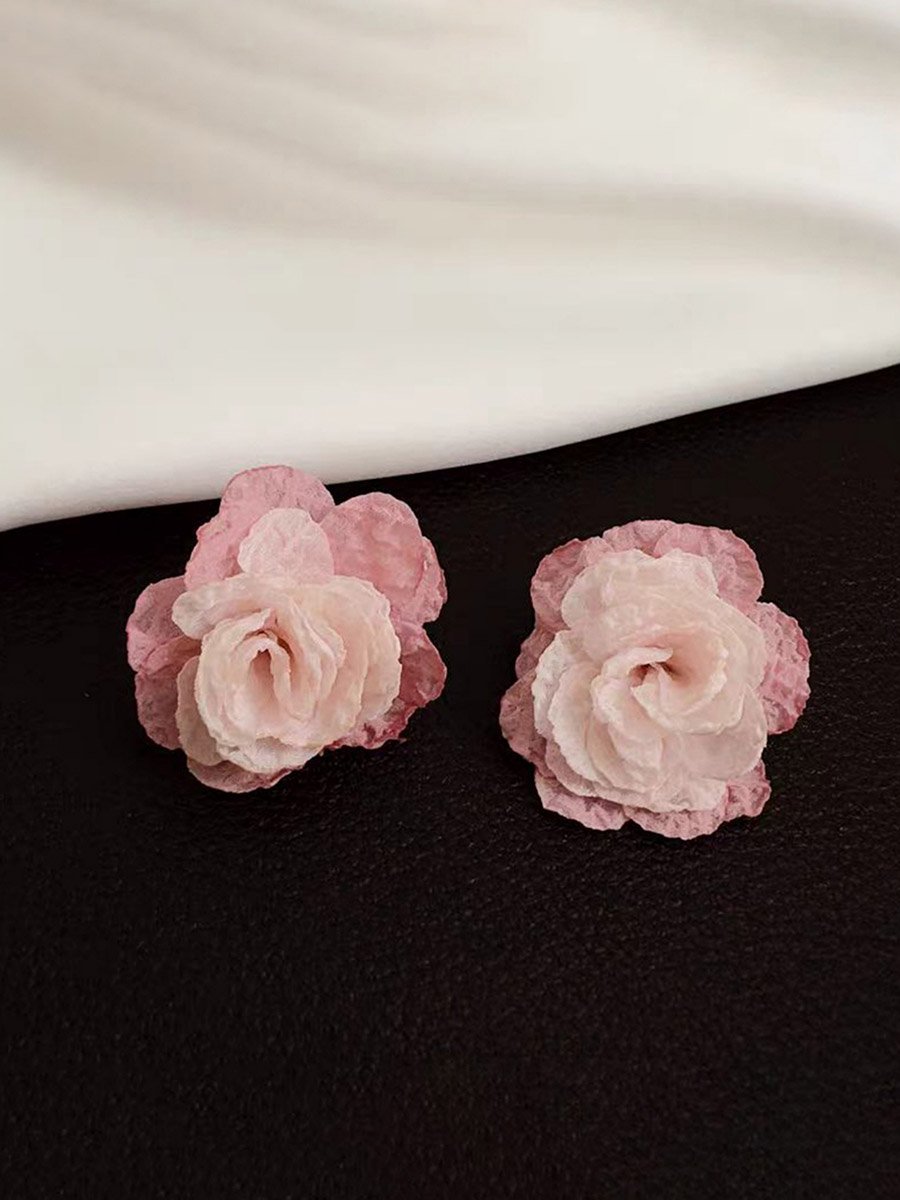 Lace 3D Flower Earrings