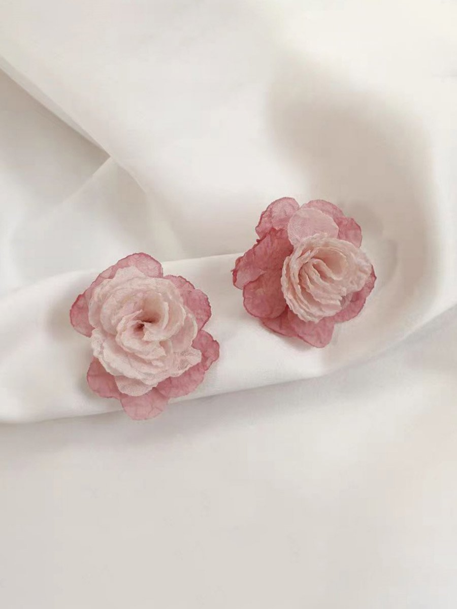 Lace 3D Flower Earrings