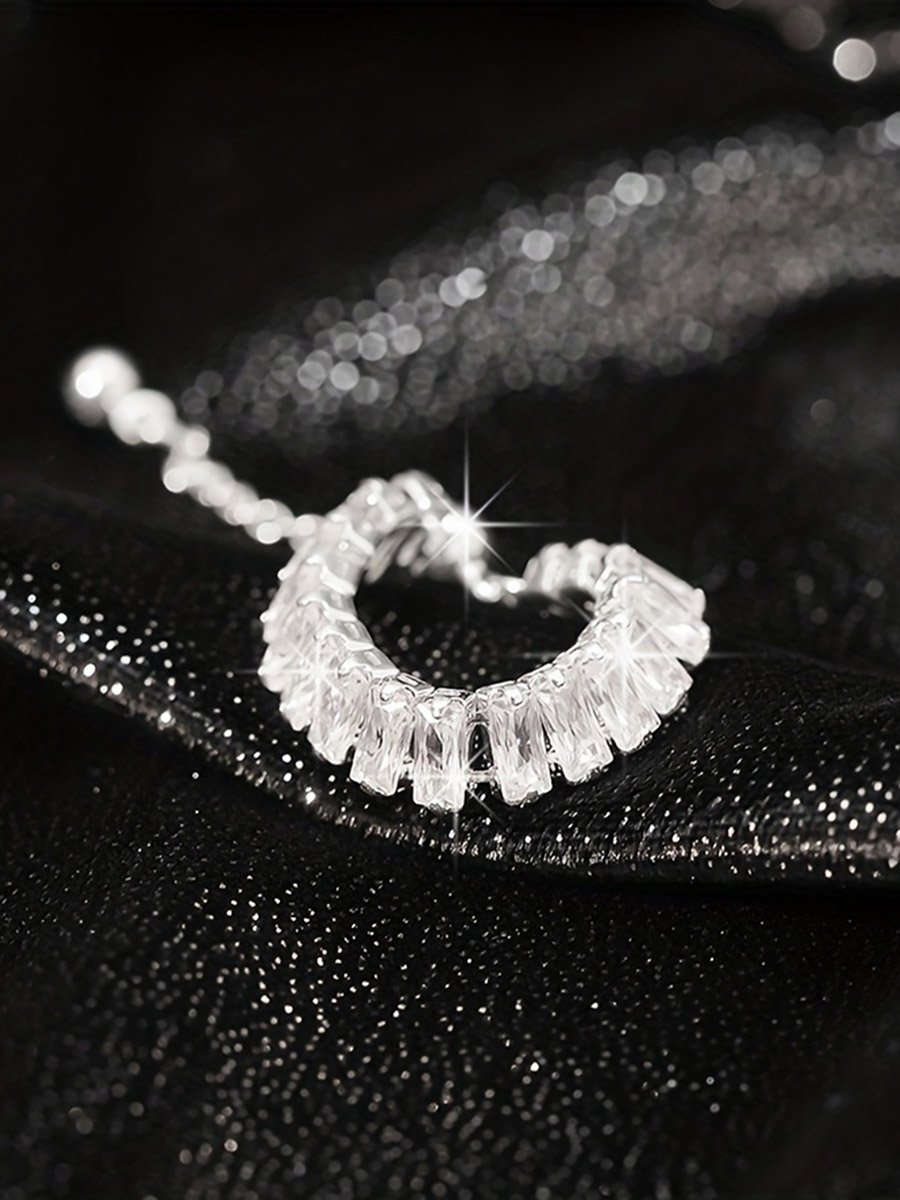 Sparkling Crystal Chain Ring