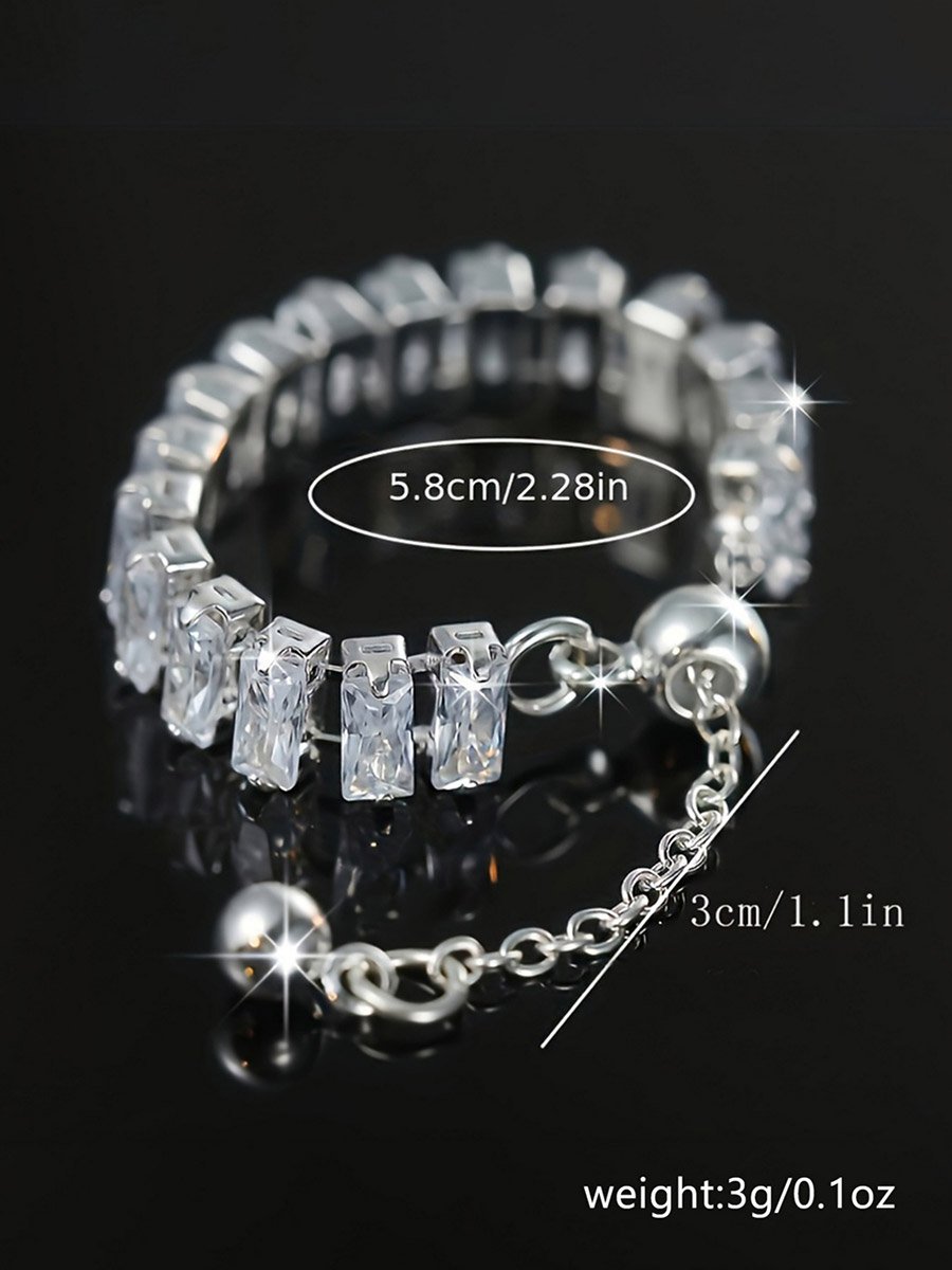 Sparkling Crystal Chain Ring