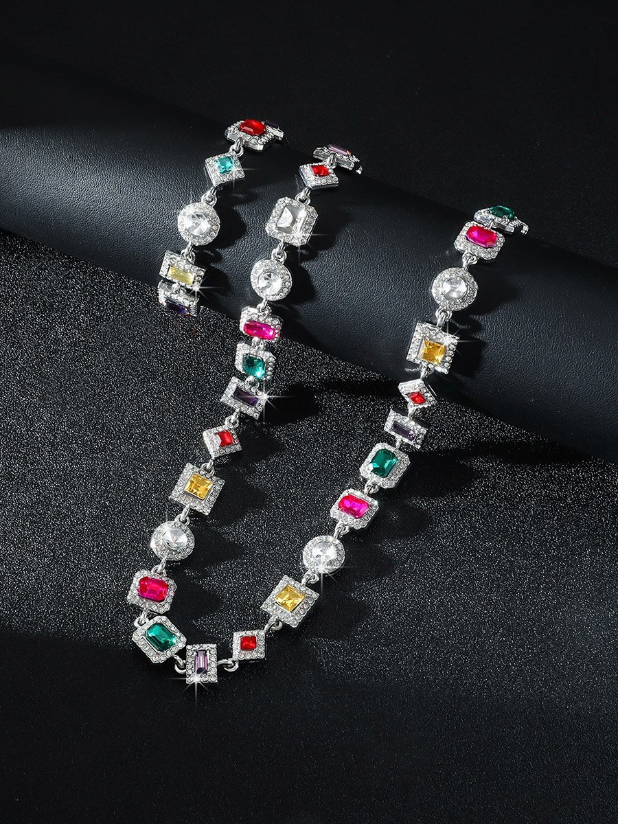 Geometric Necklace and Bracelet Set