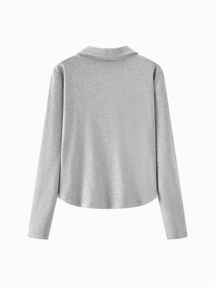 Women Classic Long Sleeve Polo Top