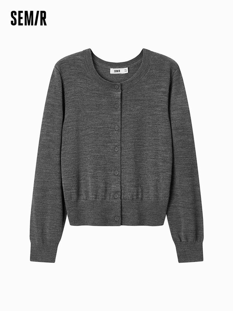 Women Solid Colored Knitted Cardigan