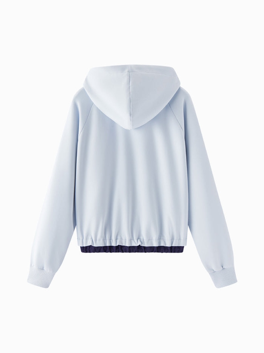 Women Zip Up Hoodie with Adjustable Hem