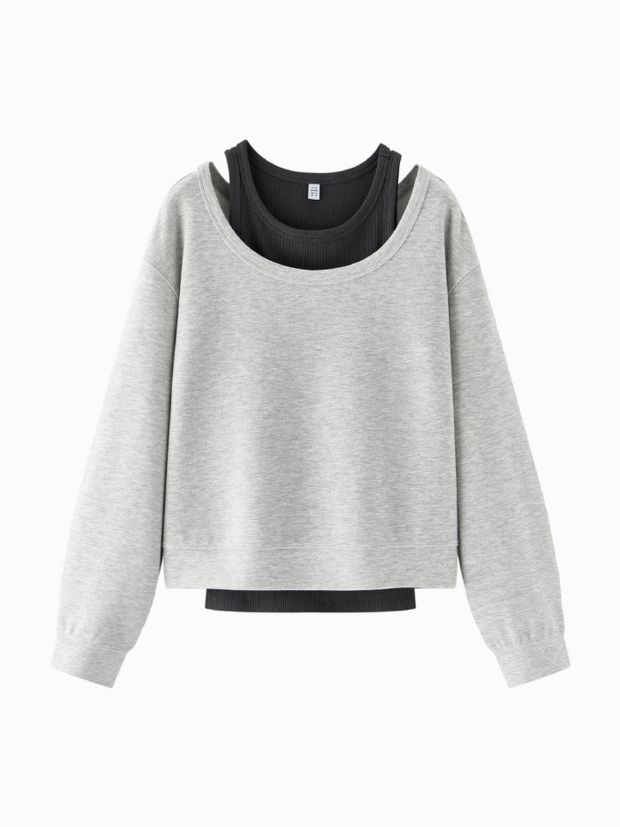 Women Layered Effect Sweatshirt and Tank Set