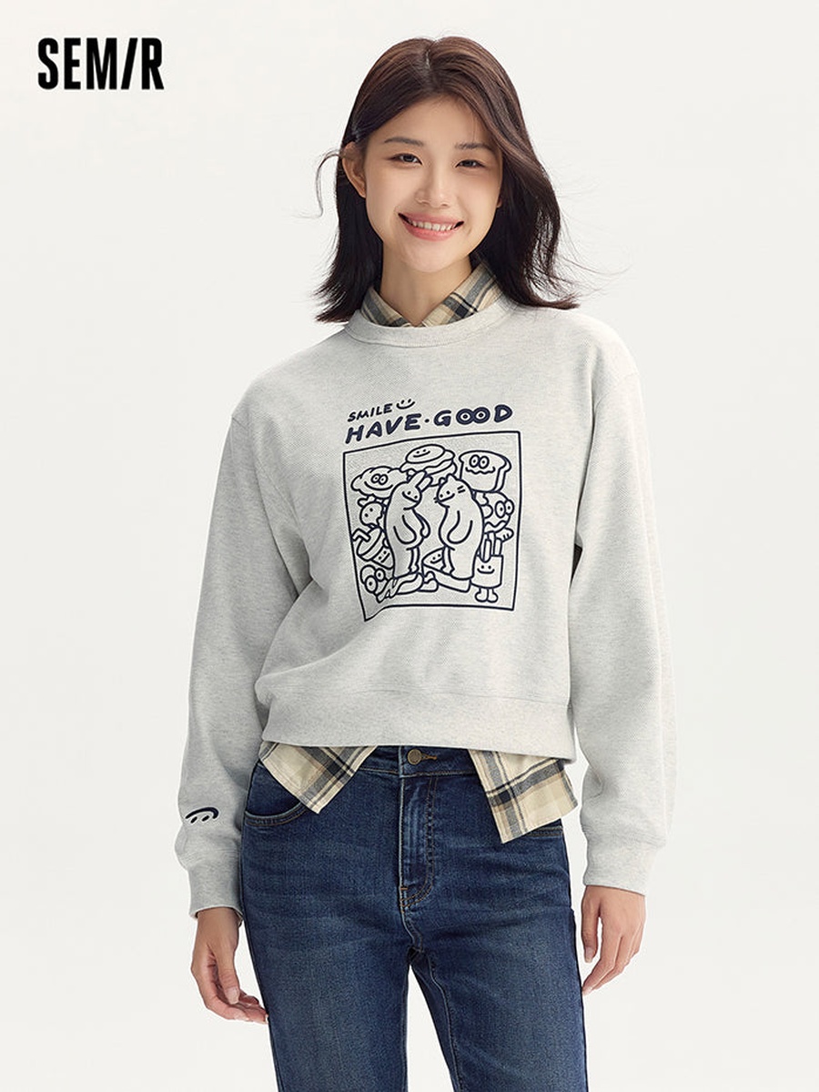 Women Sweatshirt with Front and Back Prints