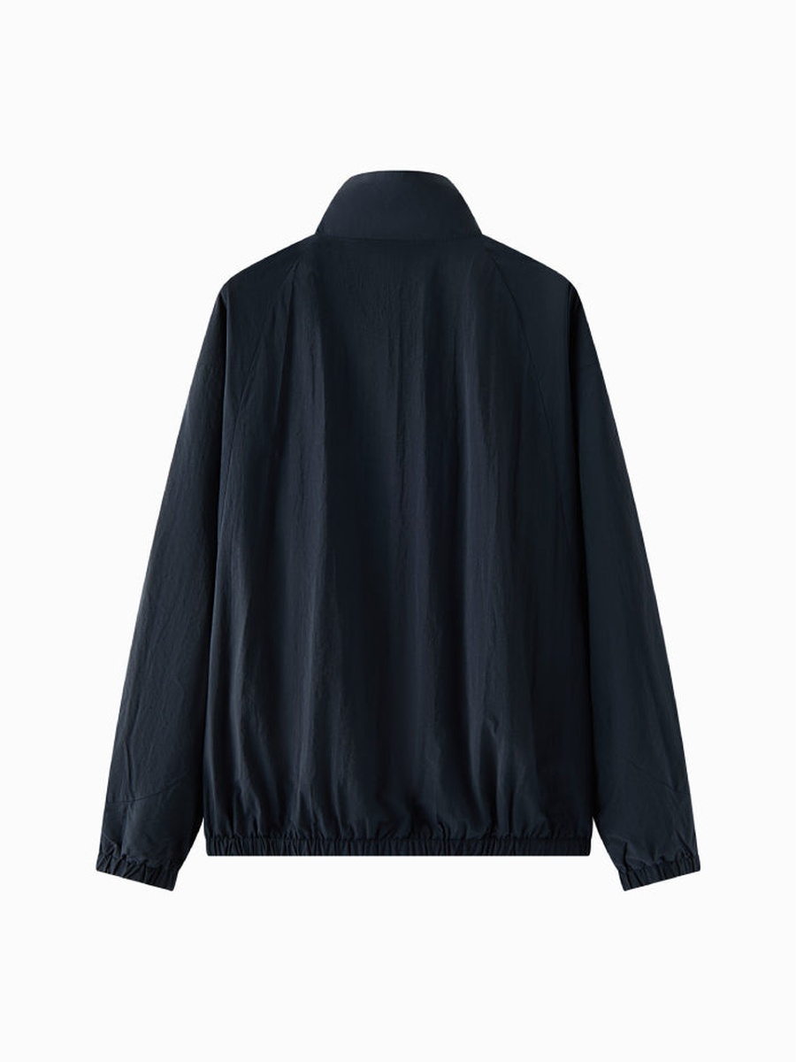 Women Zip Up Windbreaker Jacket with Stripe Detail