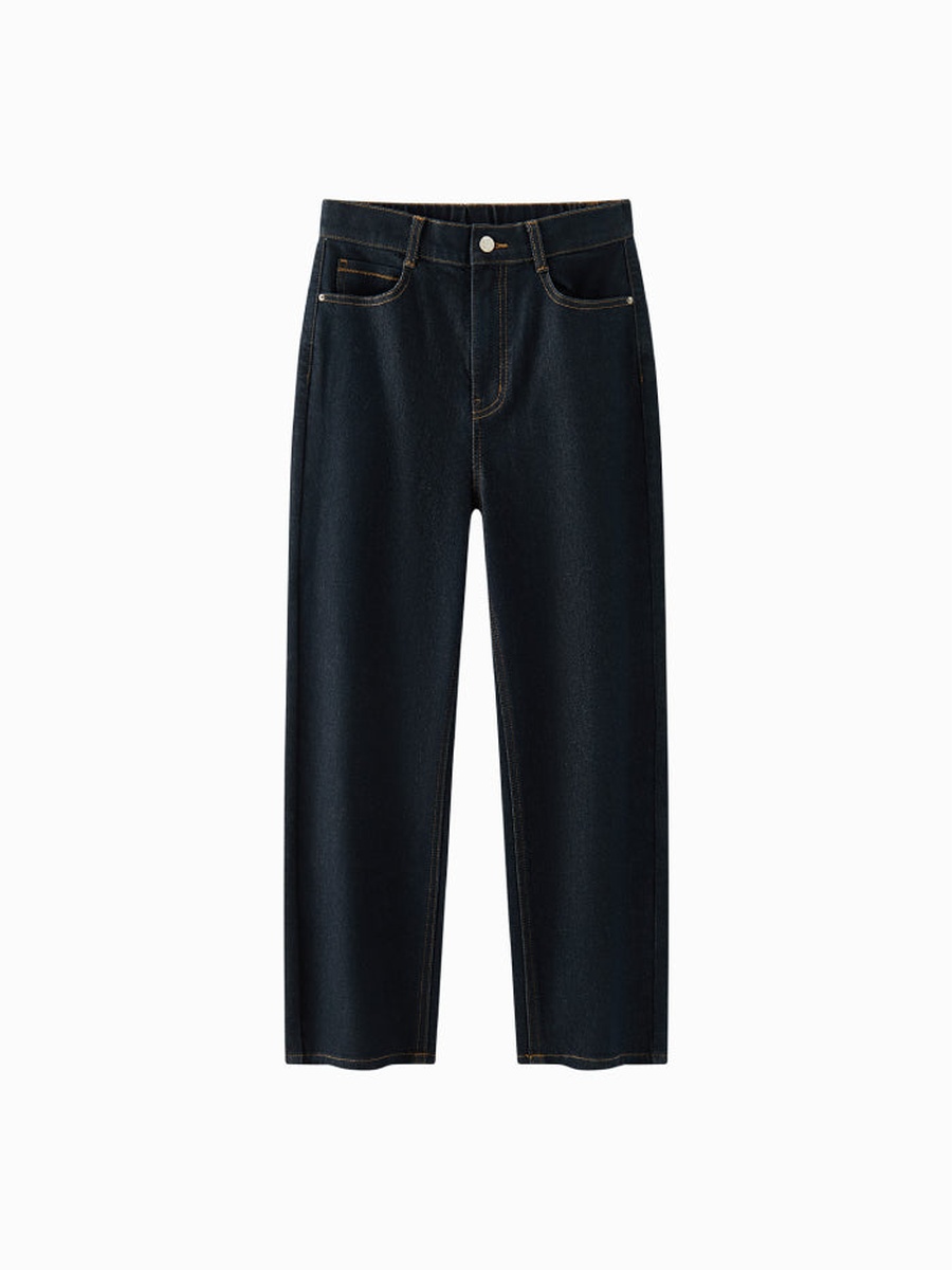 Women Denim Pants with Faded Wash
