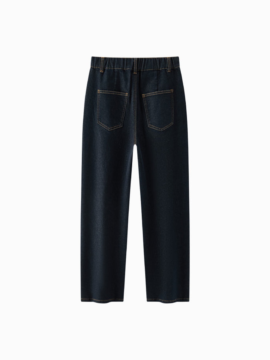 Women Denim Pants with Faded Wash