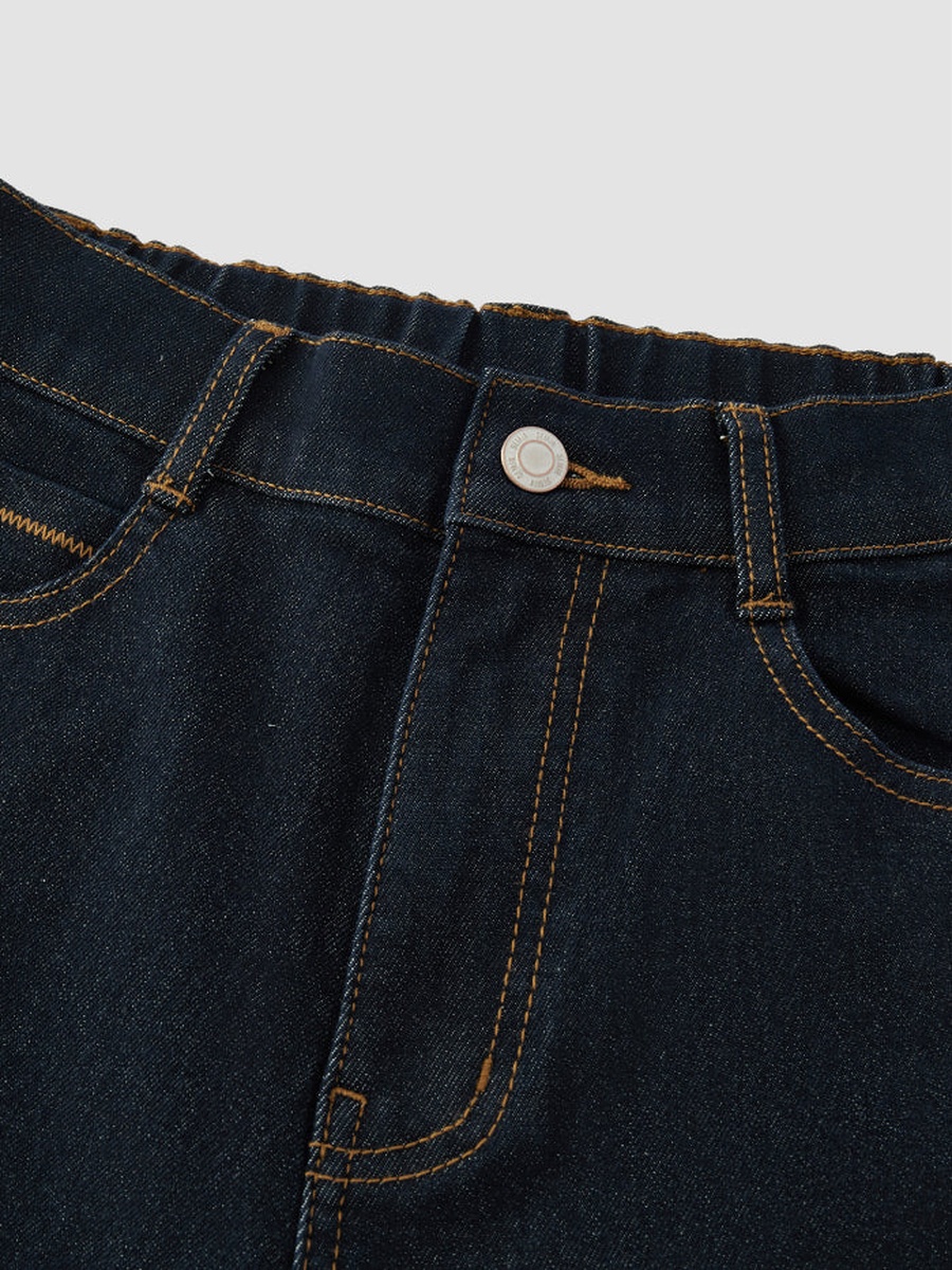 Women Denim Pants with Faded Wash