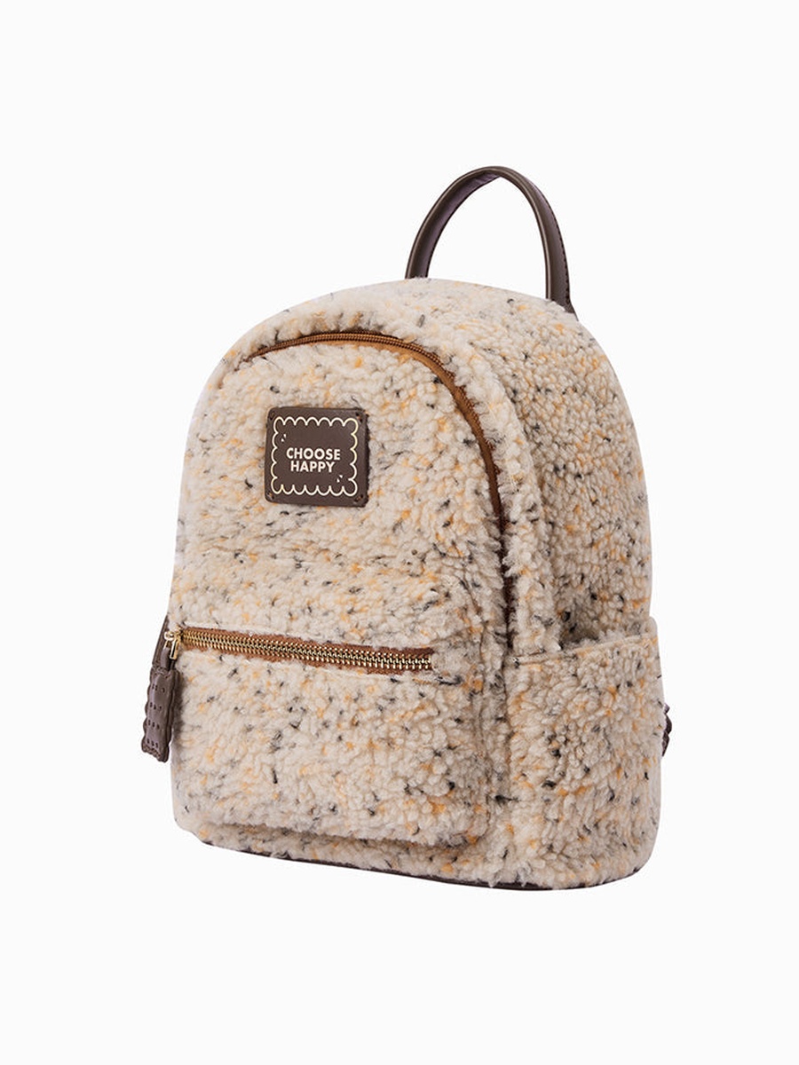 Women Backpack with Soft Fur