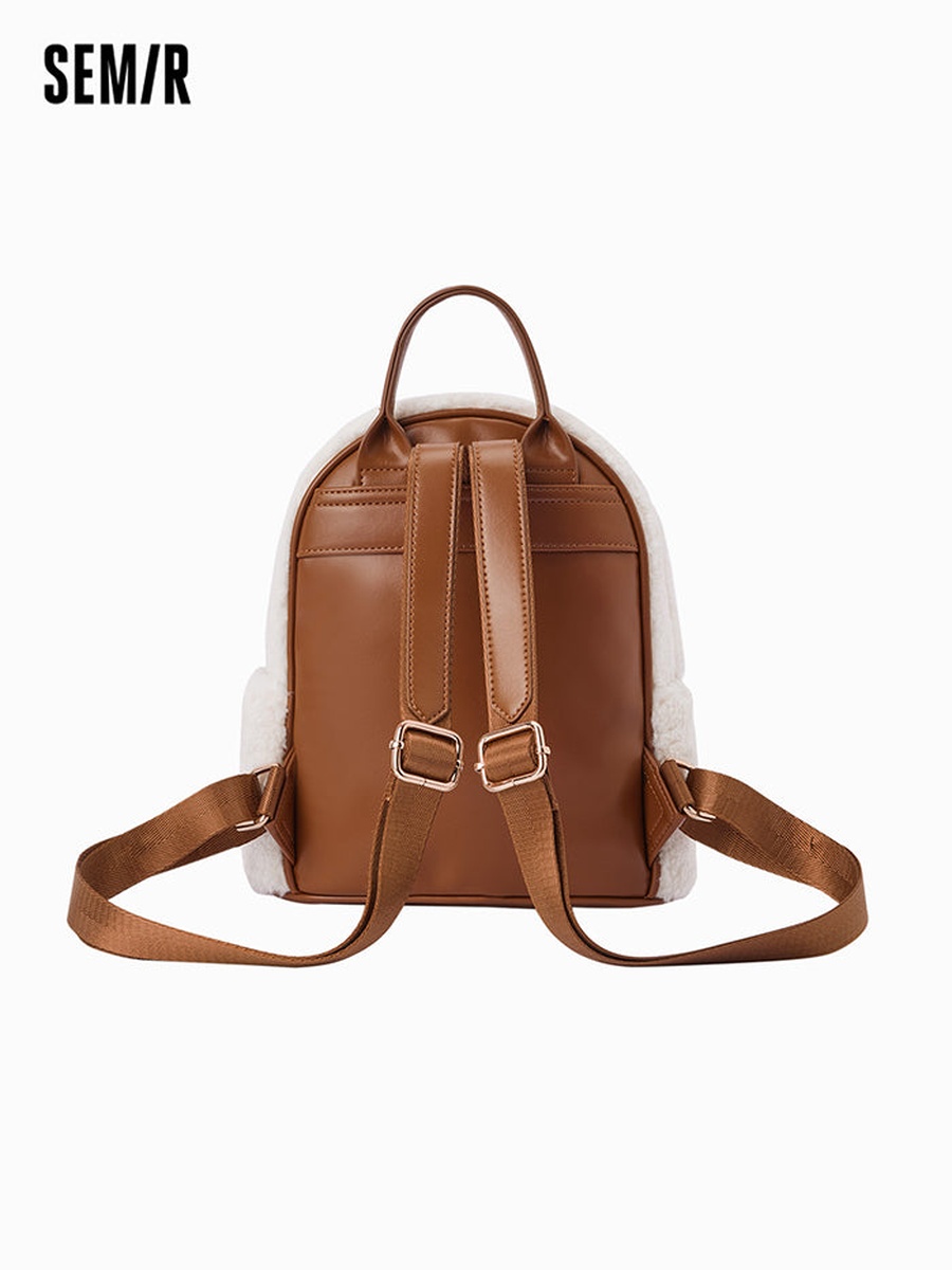 Women Backpack with Soft Fur