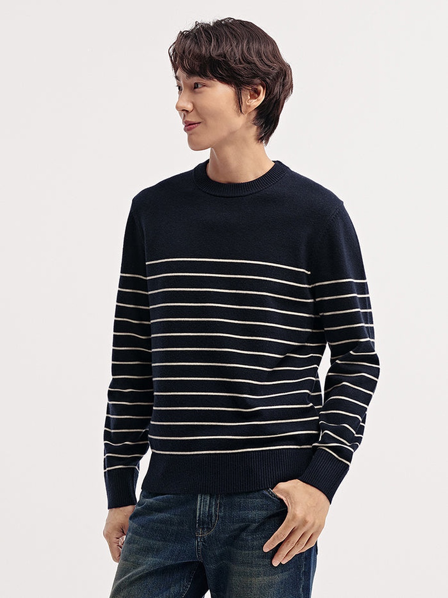 Men Striped Knitted Pullover