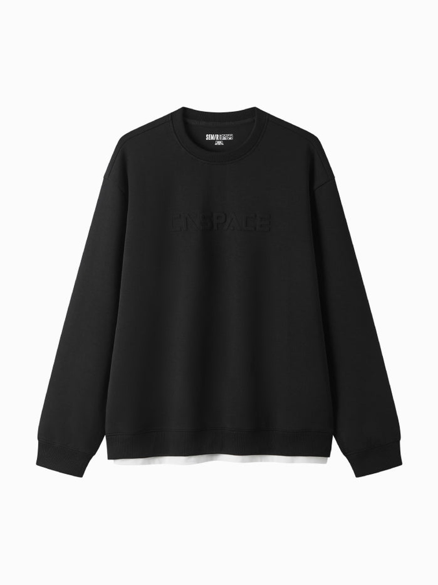 Men Sweatshirt with Tone on Tone Bulky Print