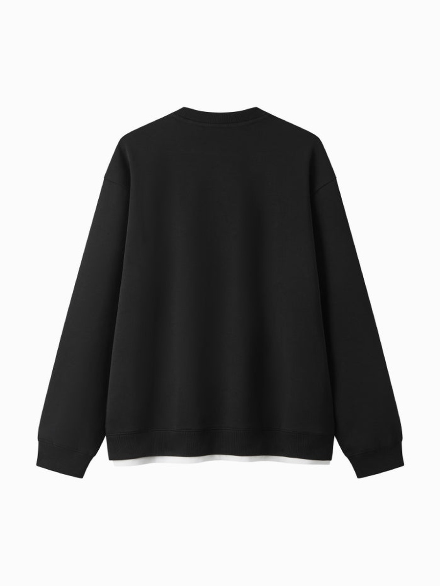 Men Sweatshirt with Tone on Tone Bulky Print