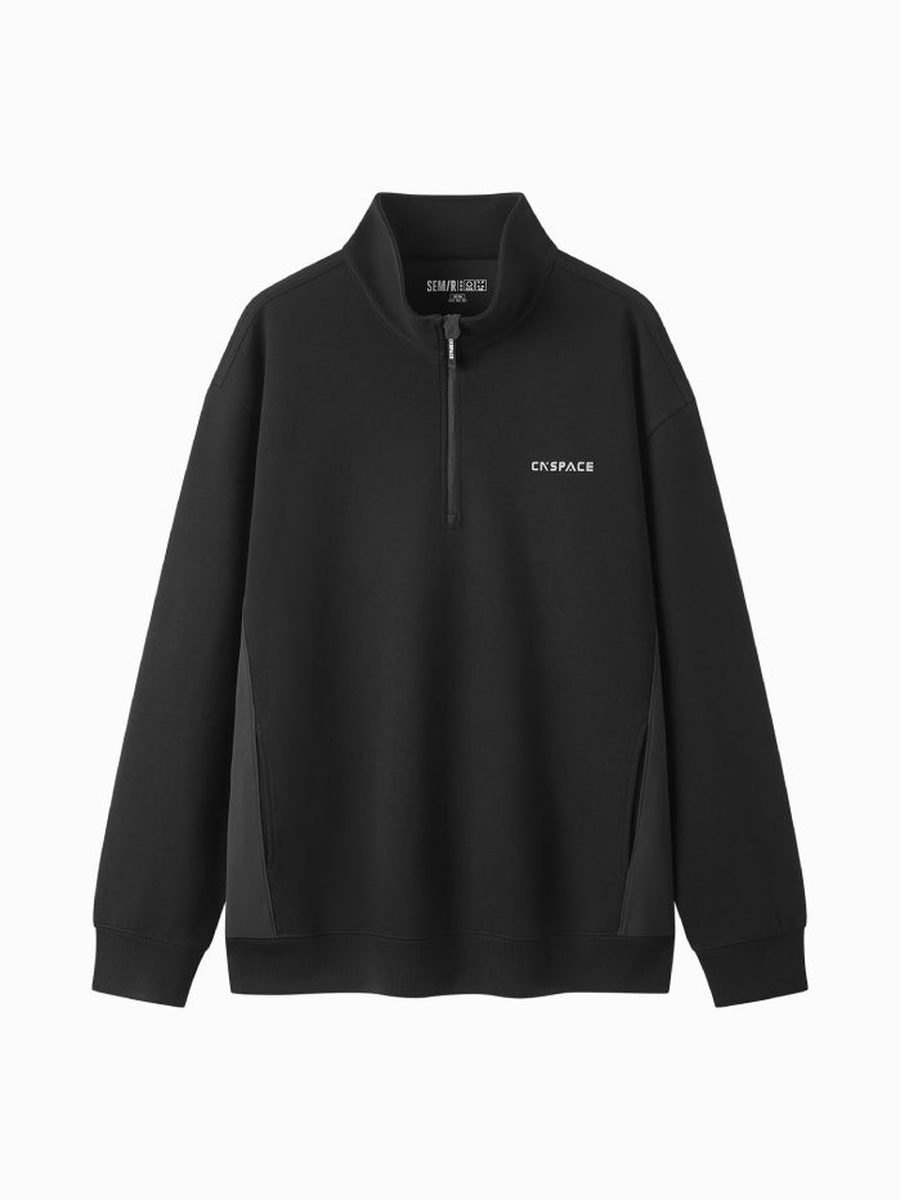 Men Half-Zip Sweatshirt with Side Pockets