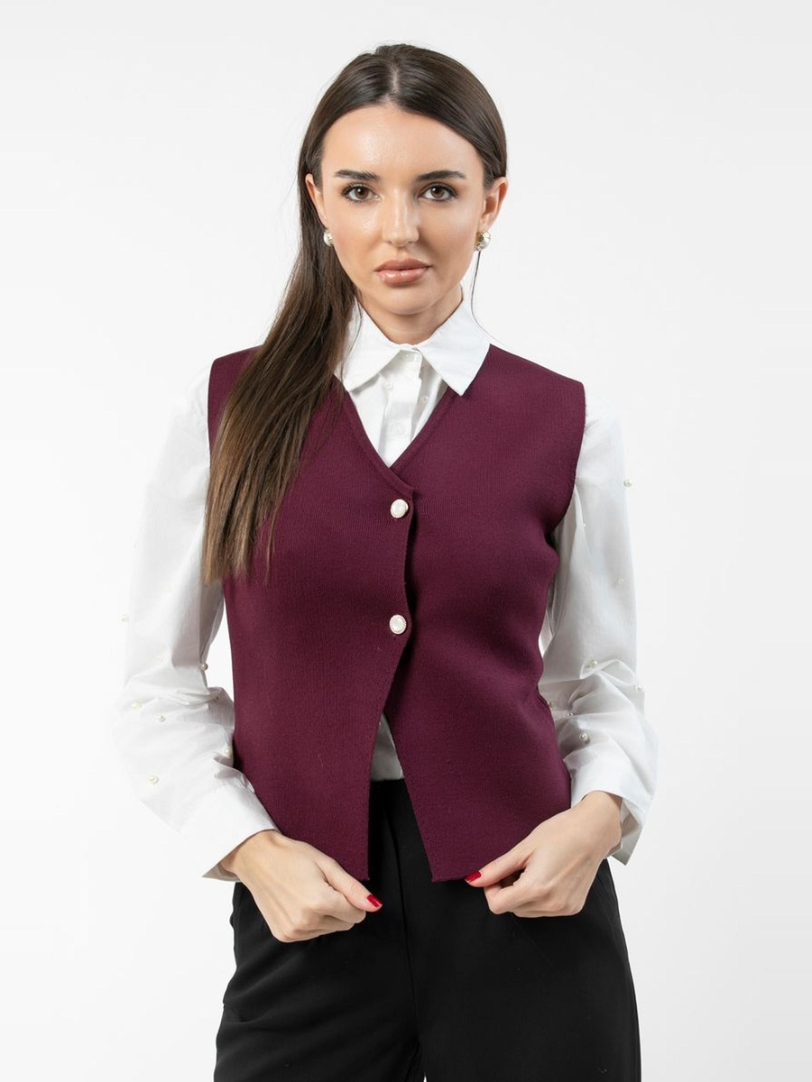 Solid Colored Knitted Vest