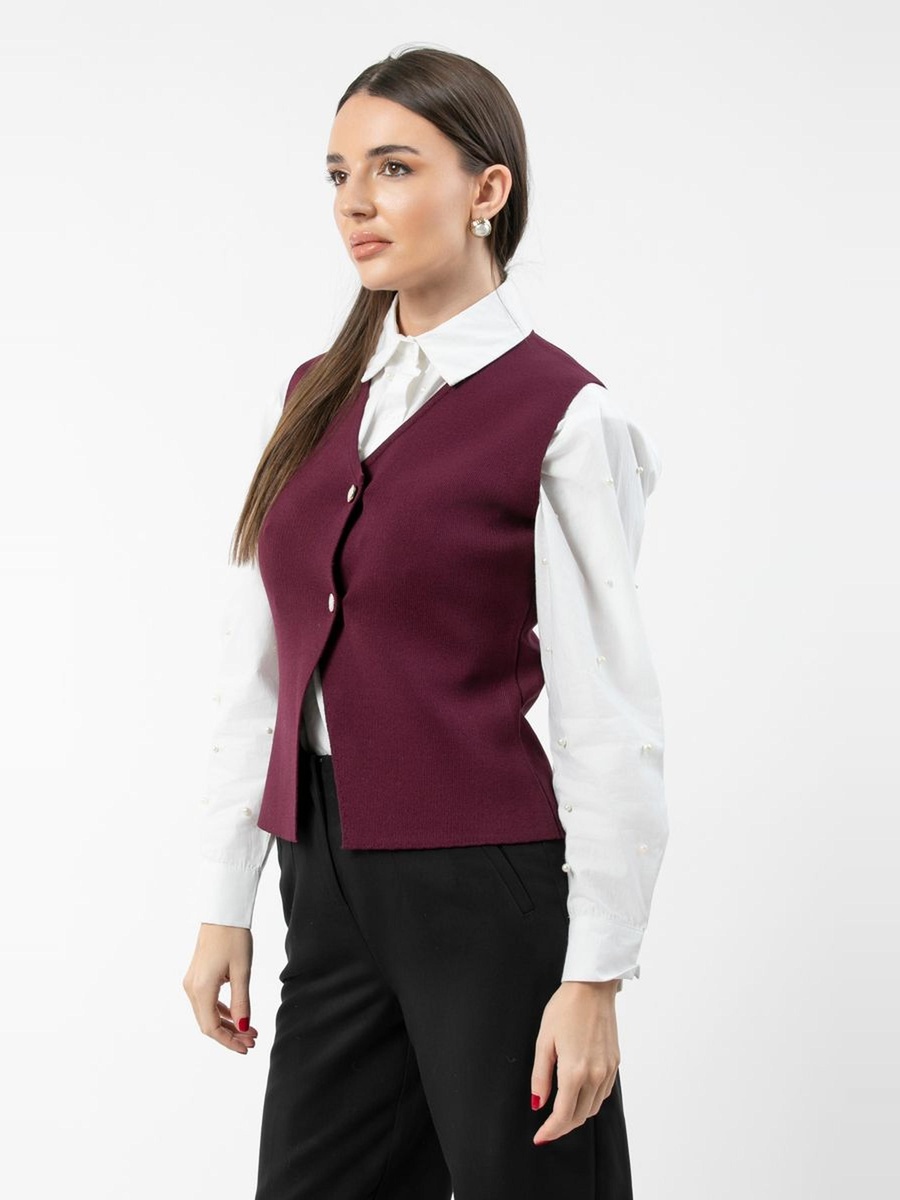 Solid Colored Knitted Vest